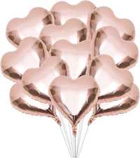 Balon Serce Foliowy 46 Cm Zestaw 30 Szt Róż