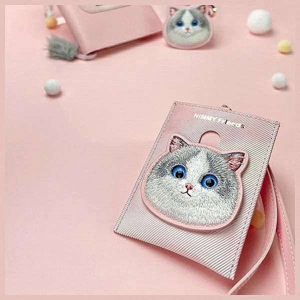 Portfel Nimmy Big Eyed Pet 2.0 Cat etui na karty - różowy
