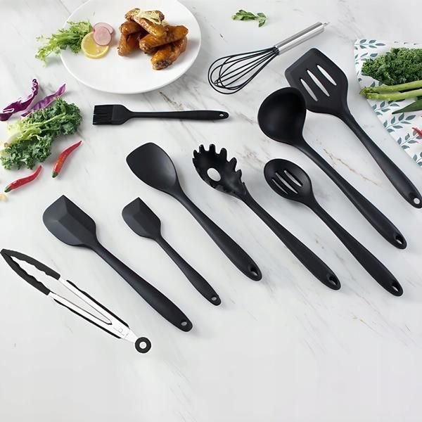Zestaw Przyborów Kuchennych Silikonowe Teflon Akcesoria Kuchenne