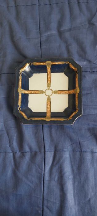 Prato octogonal aneleiro ou despeja bolsos, pintura em relevo