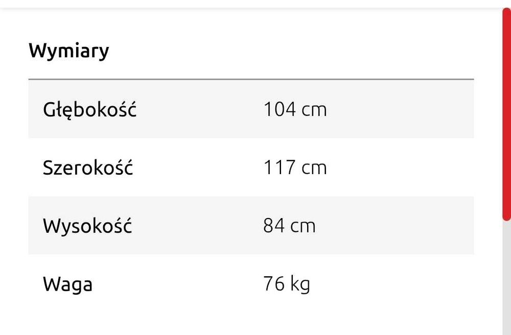 Sofa rokładana z funkcją spania.