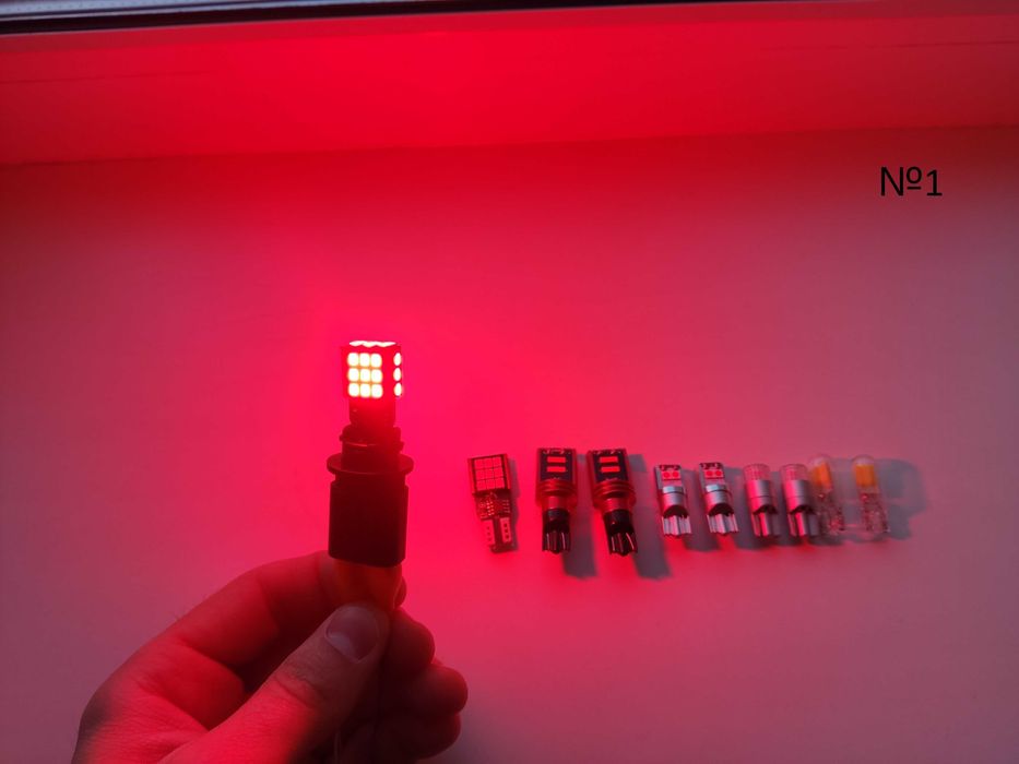 LED лампочки W16W T15 и W5W T10 12В в авто
