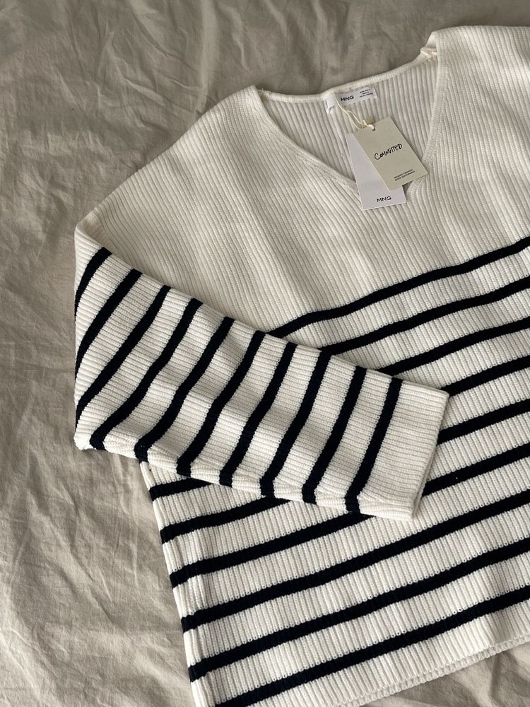 Sweter w paski oversize MANGO nowy z metka
