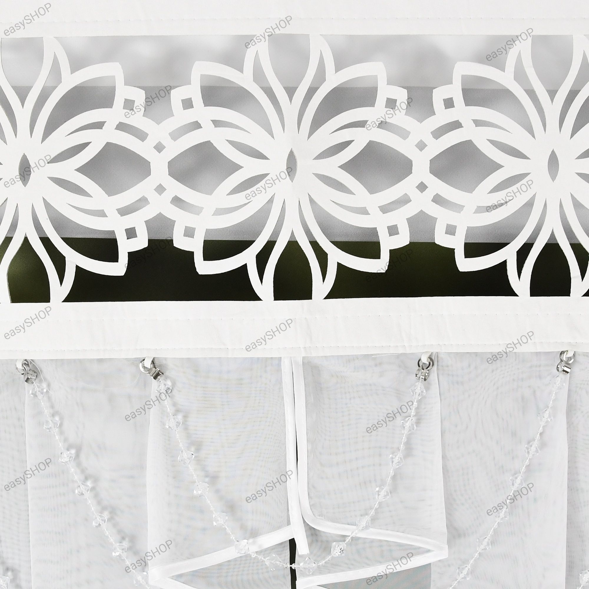 Firana panel ażurowy z kryształami 85x100