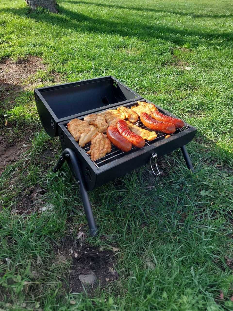 Turystyczny Grill Węglowy Przenośny Zestaw Do Grillowania + Gratis