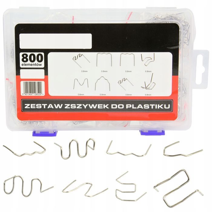 Zestaw Zszywek Do Spawania Plastiku Plastików Zderzaków 800Szt Zszywki