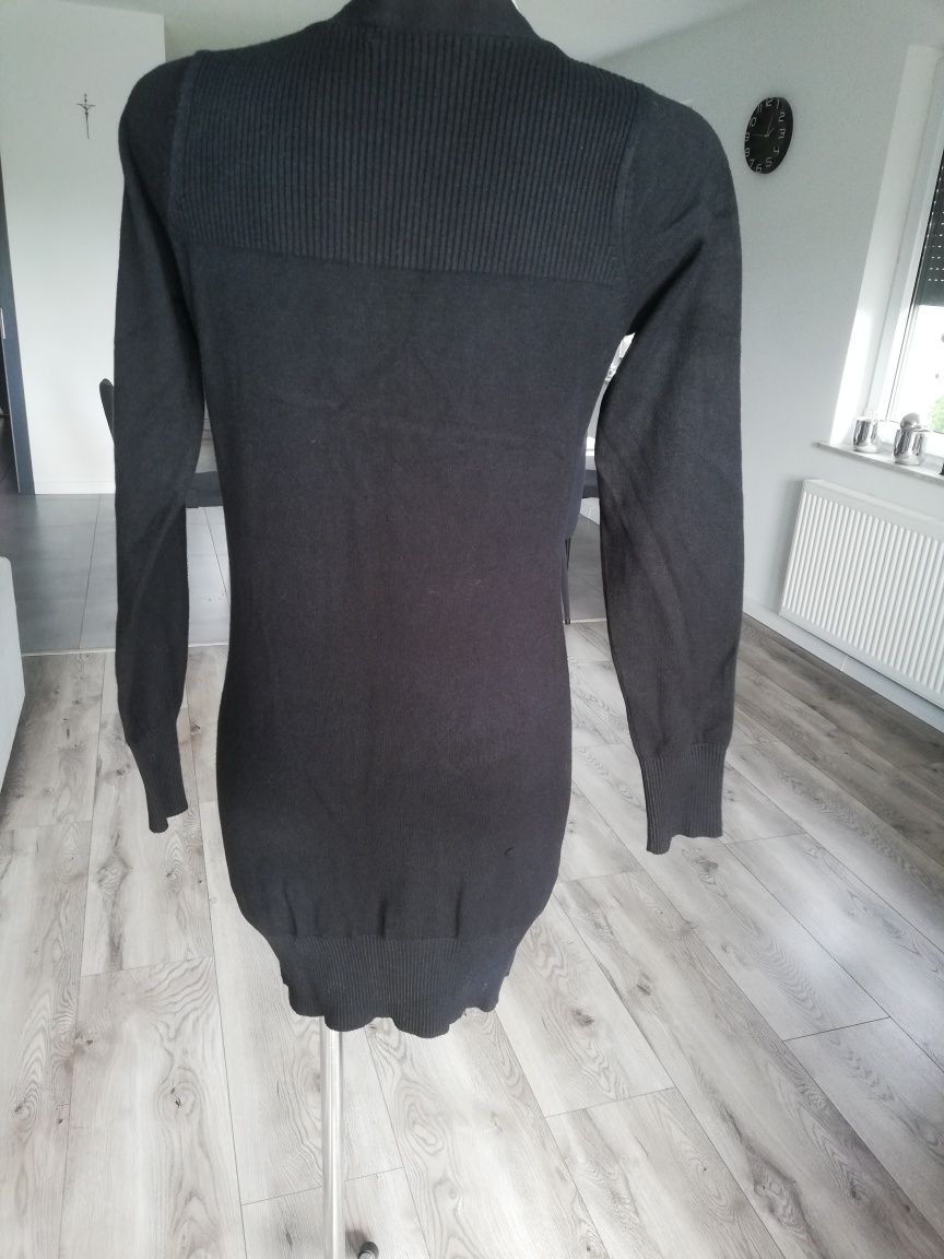 R. 36 czarny sweterek kardigan damski długi