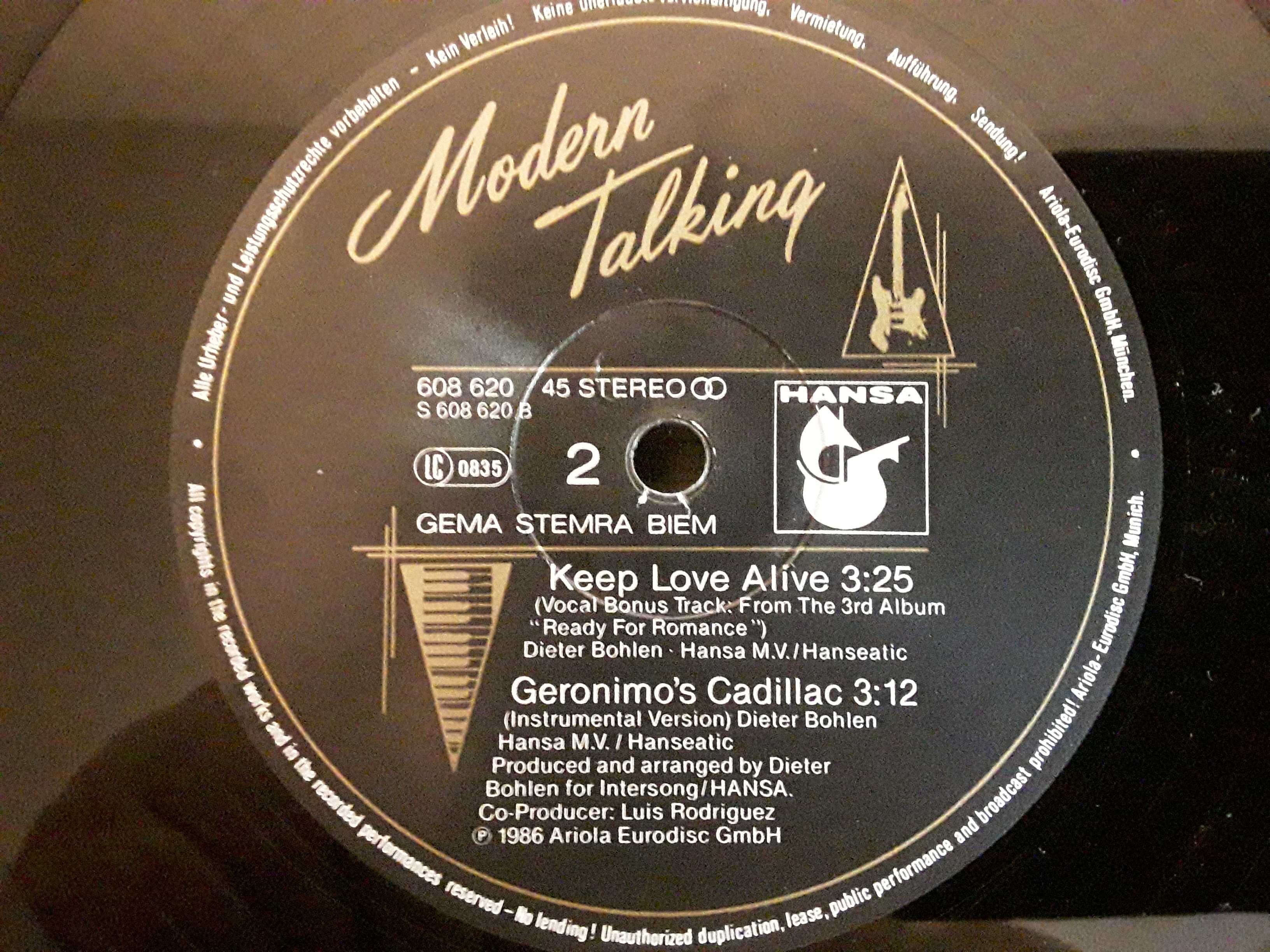 Виниловая пластинка Modern Talking  Geronimos Cadillac  1986 г.