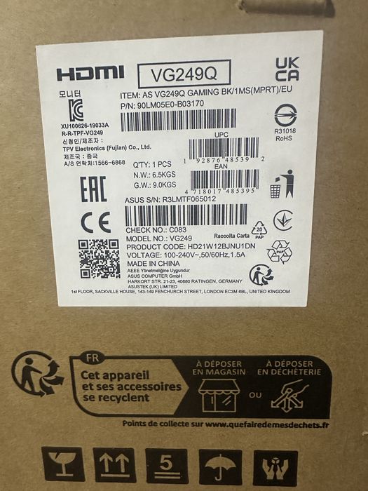 165Гц IPS Asus VG249Q