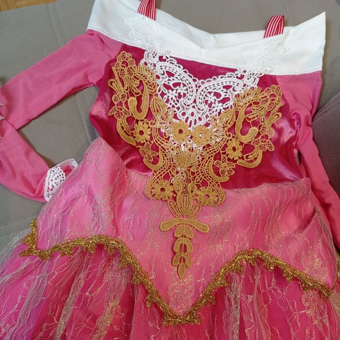 Sukienka strój przebranie księżniczka Aurora r.128-134