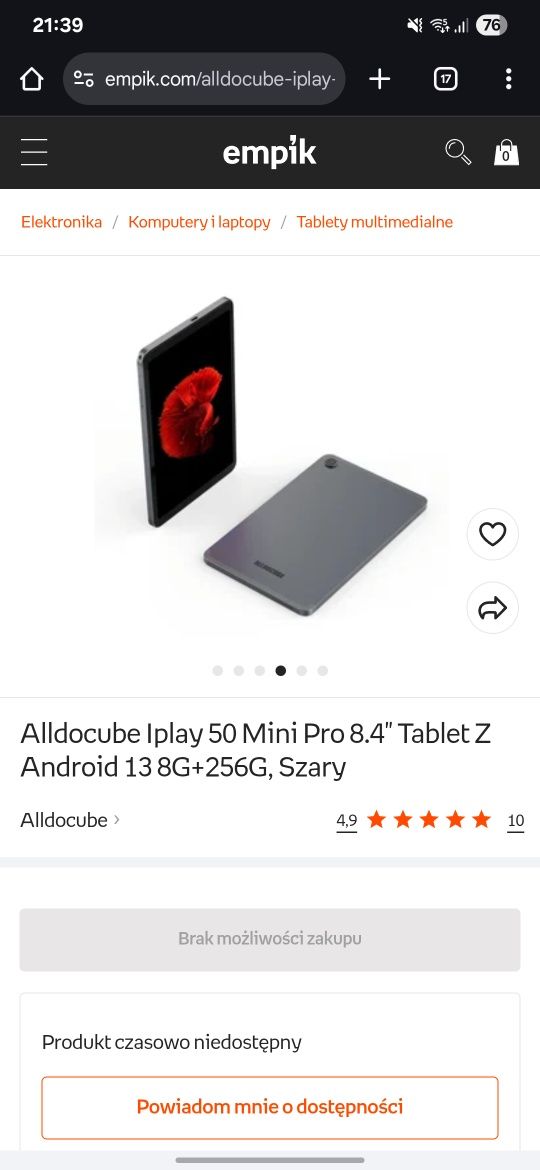 Tablet Alldocube Iplay 50 Mini Pro 8/256 8.4 cala dual SIM