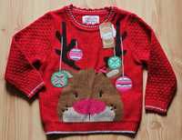 Sweter świąteczny dla dziewczynki rozmiar 92