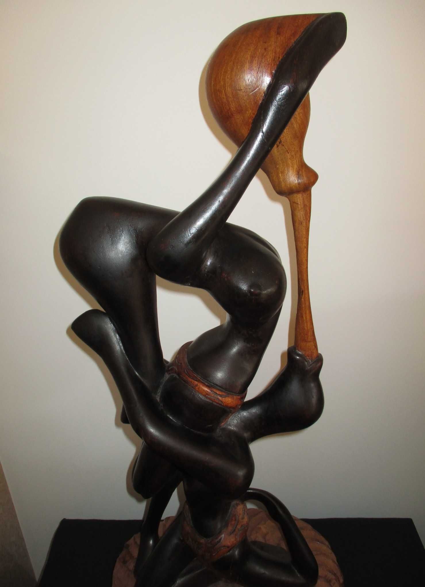 Escultura Artesanato Tribal Arte Africana Madeira Maciça 80 cm