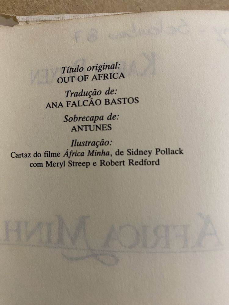 África Minha, de Karen Blixen