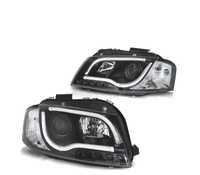 FARÓIS LED PARA AUDI A3 8P 03-08 TRU DRL PRETO