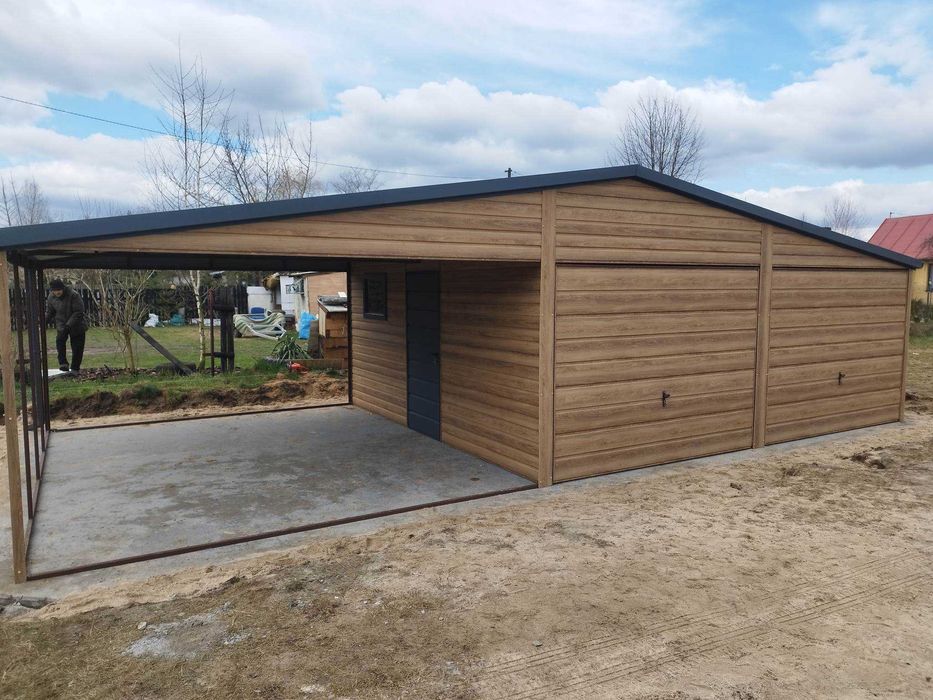 Garaż Blaszany 6x6 6x7 7x7 4x6 Blachodachówka Profil zamknięty