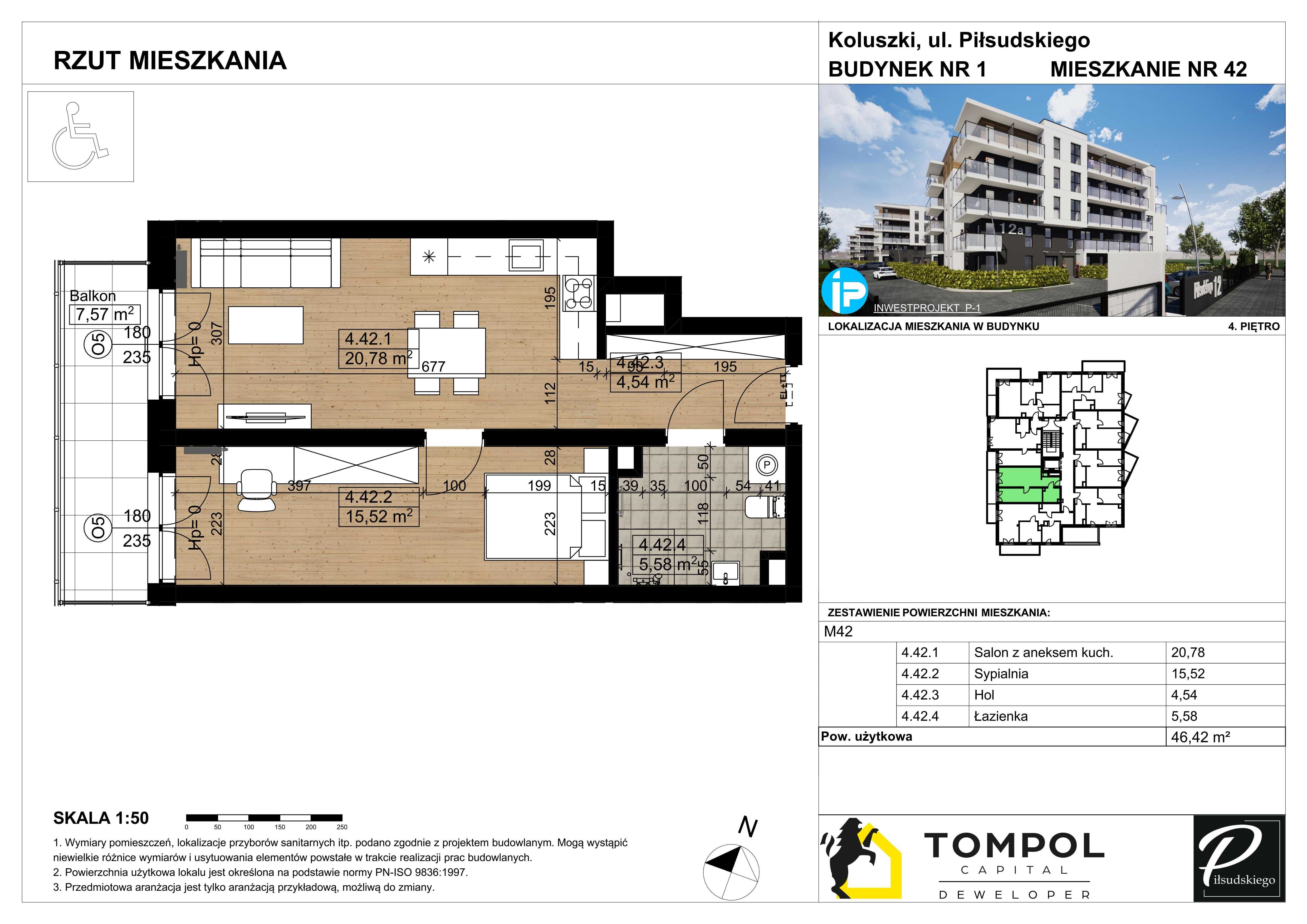 Osiedle Piłsudskiego Koluszki |47,57m² I balkon 7,57m2