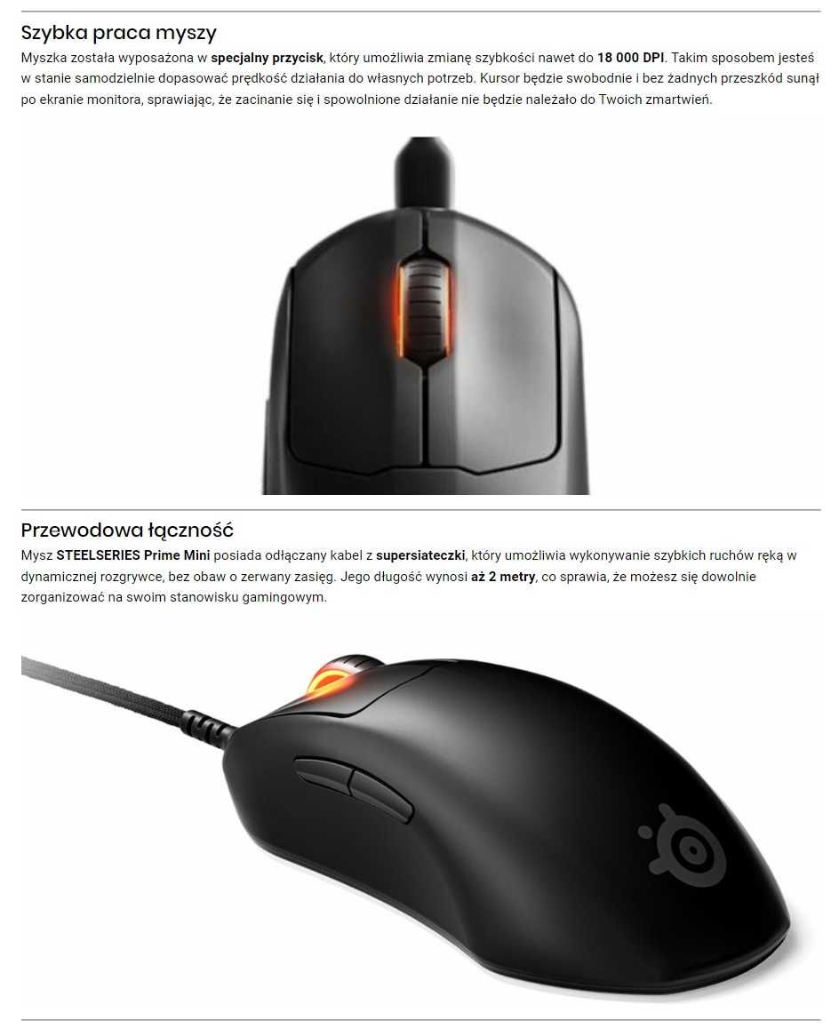 Mysz STEELSERIES Prime Mini nowa gwarancja