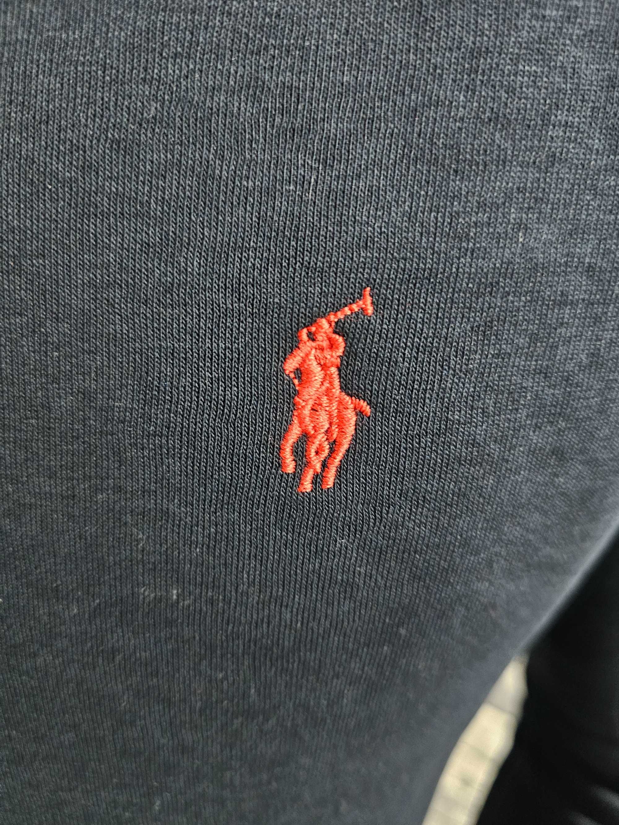 POLO RALPH LAUREN granatowa bluza z czerwonym logo r. S