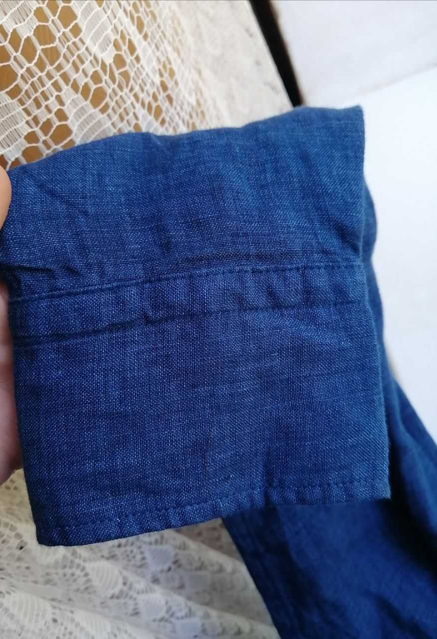 Рубашка Uniqlo,лён,льняная, льняна, XS, мужская женская сорочка