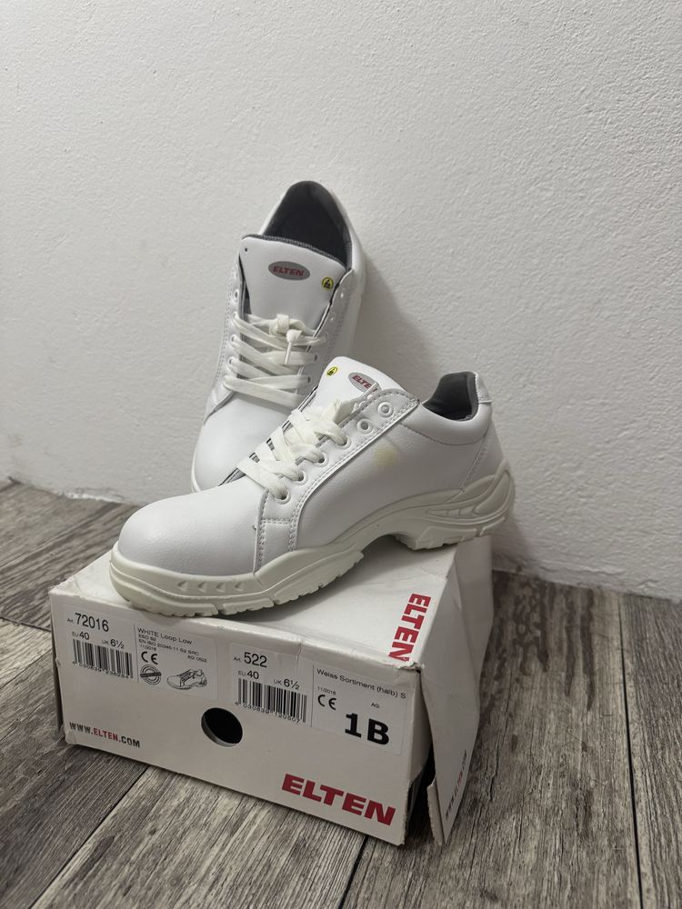 Nowe buty robocze ELTEN WHITE Loop Low S2-rozmiar 40-lekkie przebarwie