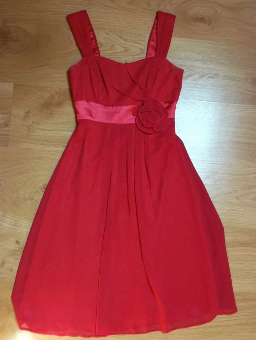 Soczyście malinowa elegancka sukienka XS