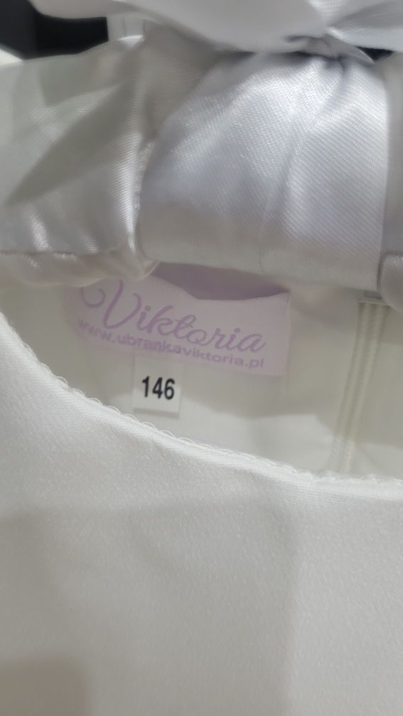 Viktora - sukienka na komunię lub inną okazję rozmiar 146 - jak NOWA.
