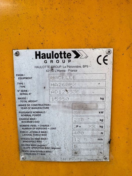 Haulotte HA260PX  Podnośnik koszowy, zwyżka Haulotte HA260PX, 4x4, 26m, UDT