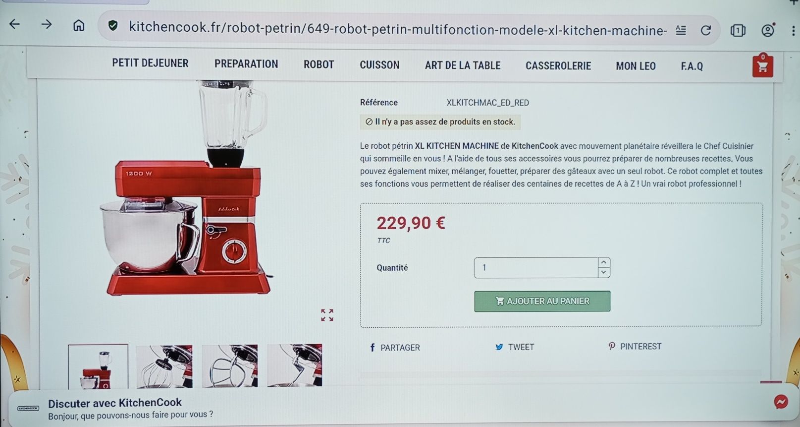 Francuski robot kuchenny/planetarny KitchenCoock 1200 W wersja limit.