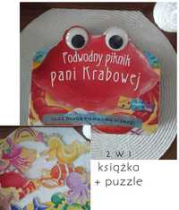 Książka i puzzle 2w1, duże puzzle zwierzęta, nauka kolorów