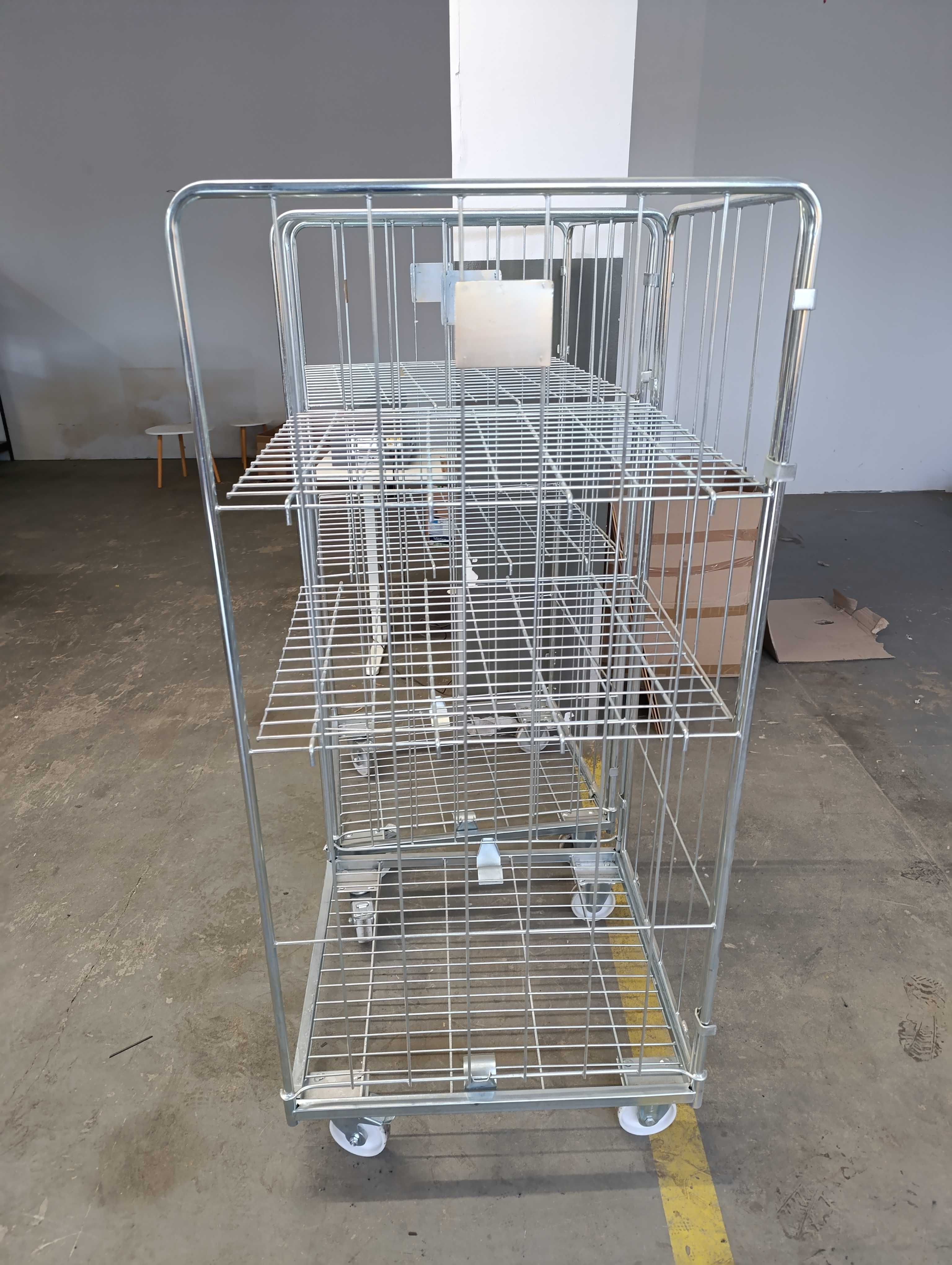 Wózek kontenerowy, siatkowy 3 ścienny stalowy 177,5x 81x76,5cm FAKTURA