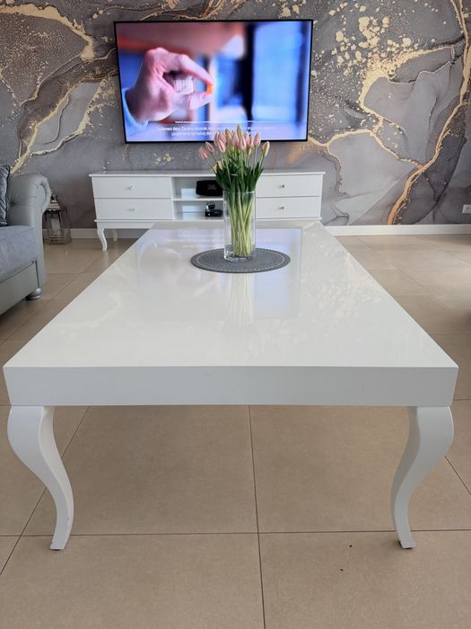 Stolik kawowy glamour biały lakier!!!