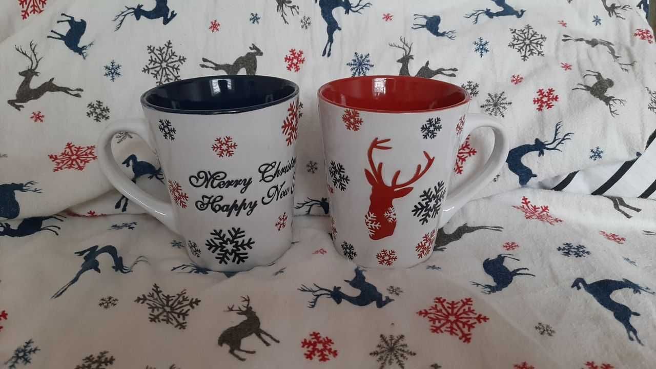Чашка, чашка рождественская, чашка новогодняя, чашка с оленем