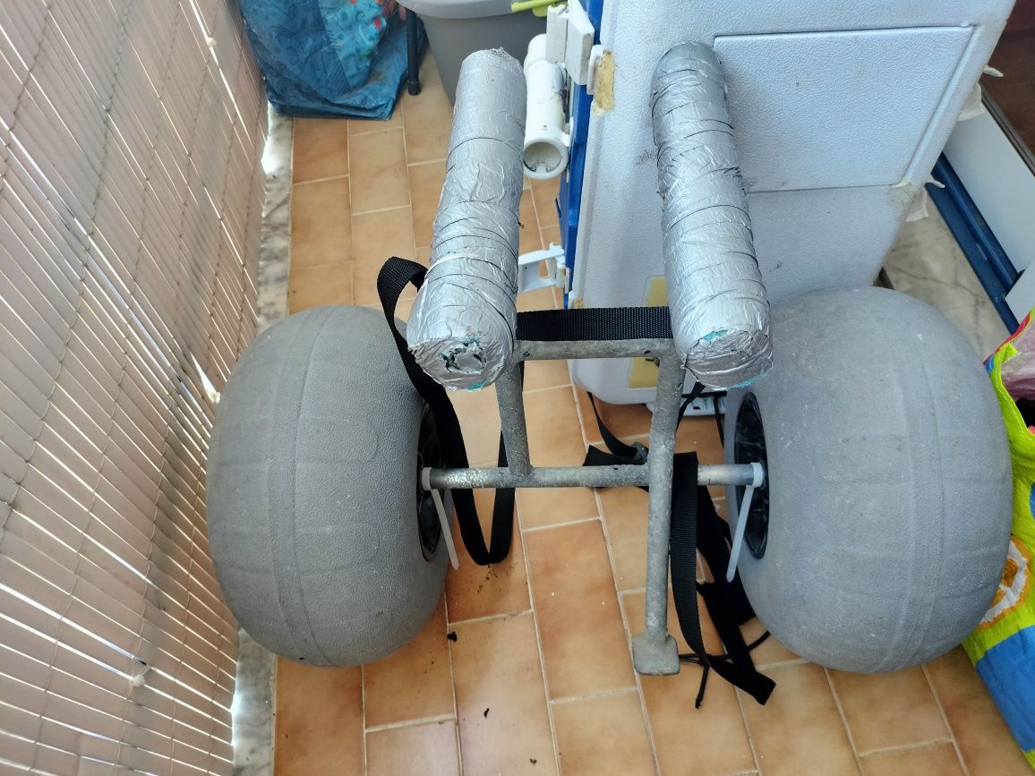 Carrinho de transporte para kayak com rodas de balão