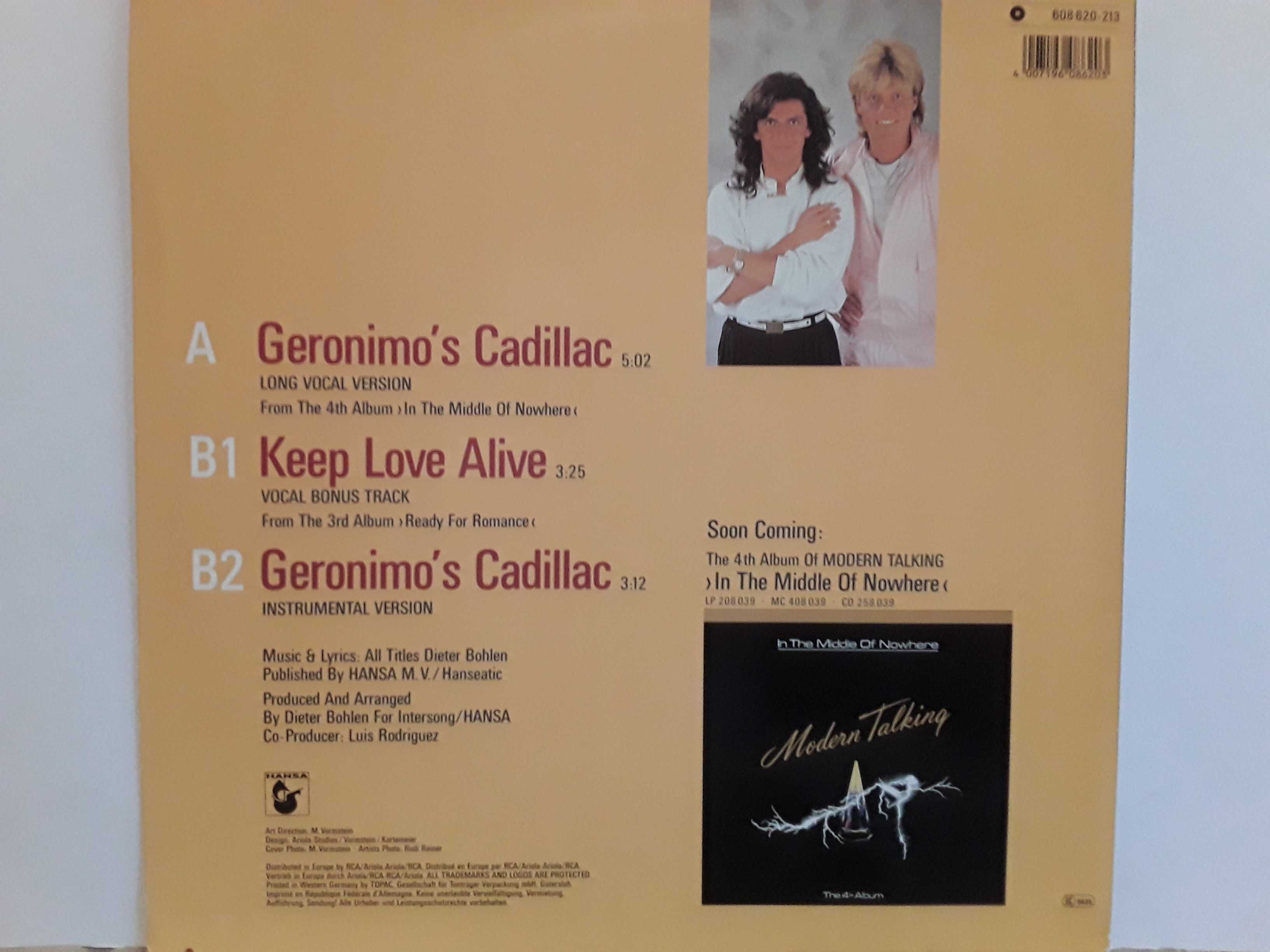 Виниловая пластинка Modern Talking  Geronimos Cadillac  1986 г.