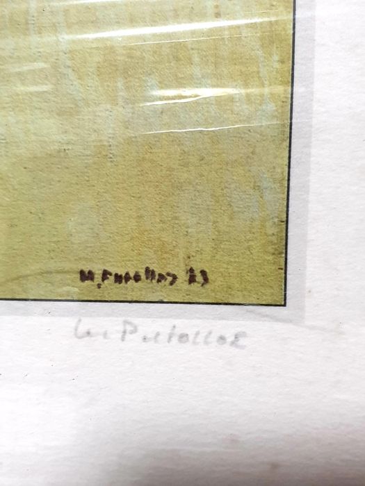 Mizette Putallaz - litografia motivo campestre numerada e assinada