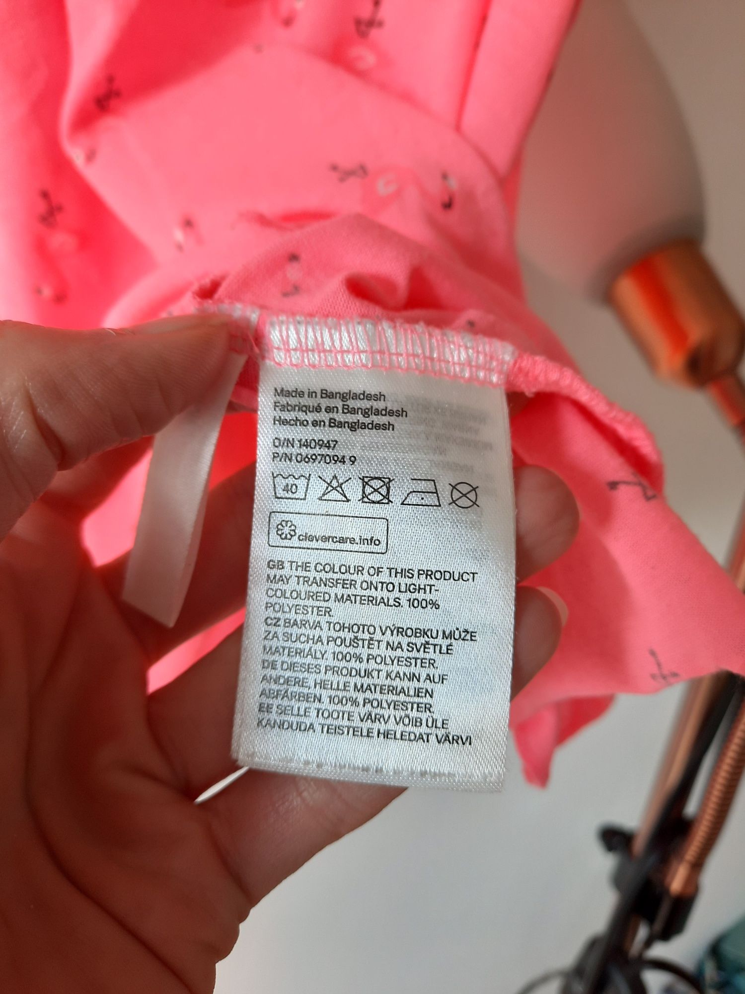 H&M bluzka dziewczęca flamingi 110/116