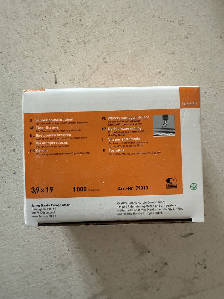 Wkręt wkręty 3,9X19 do podłóg FERMACELL