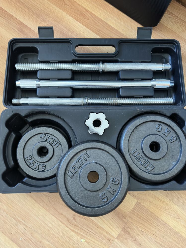 Barra de halteres 25 kg como novo