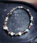 Bransoletka handmade Justone jadeit, kwarc z turmalinem, hematyt