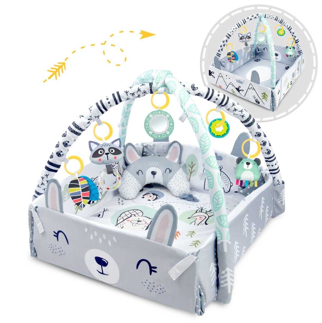 Mata interaktywna edukacyjna 110 x 100 cm Królik Ricokids + poduszka