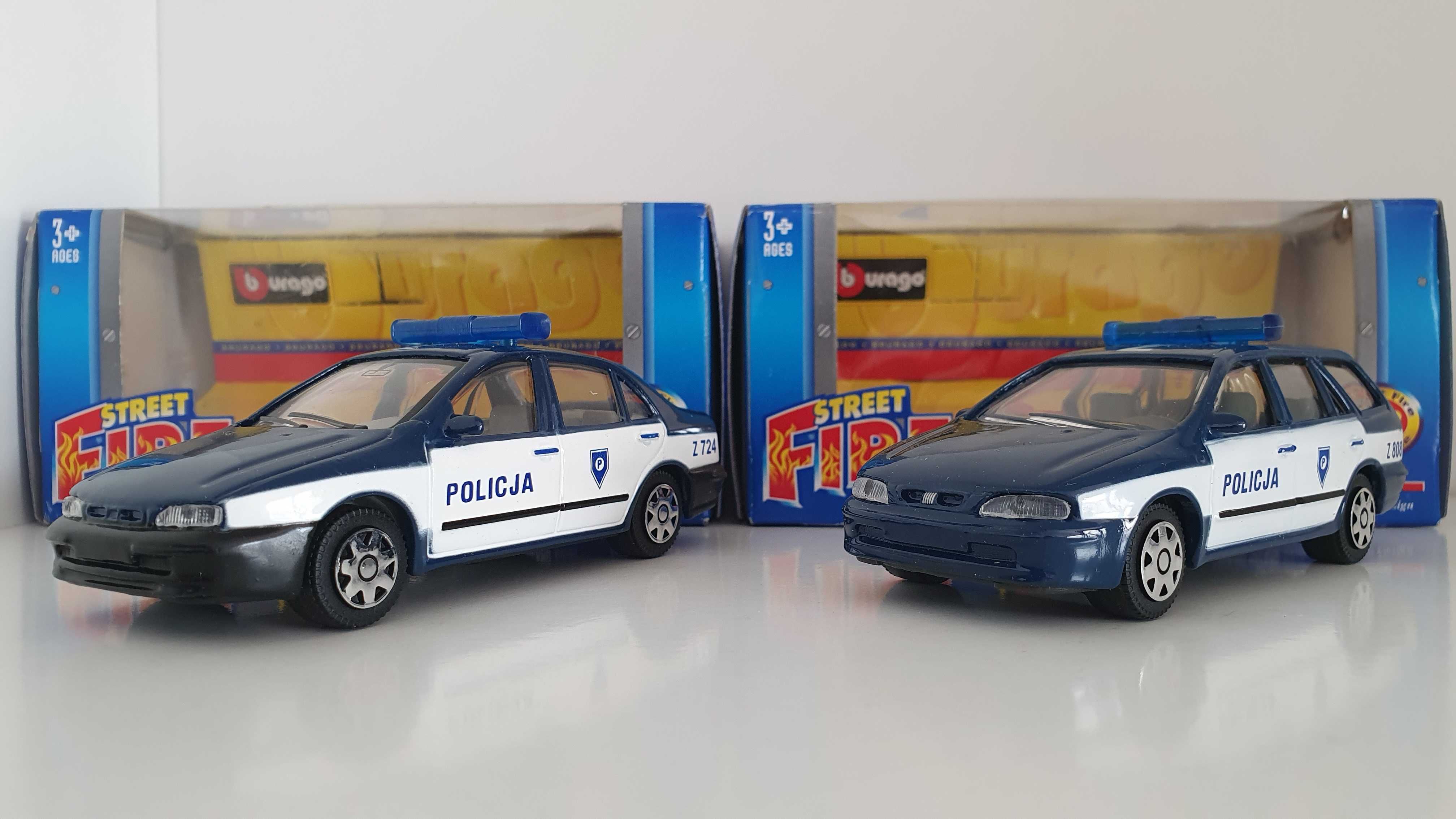 Zestaw Fiat Marea Fiat Marea Weekend Policja Bburago Burago 1:43