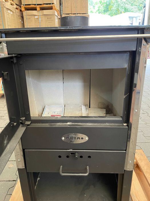 Piec kominek koza wolnostojący stalowy RETRO 9kW II gat. NUMER 4