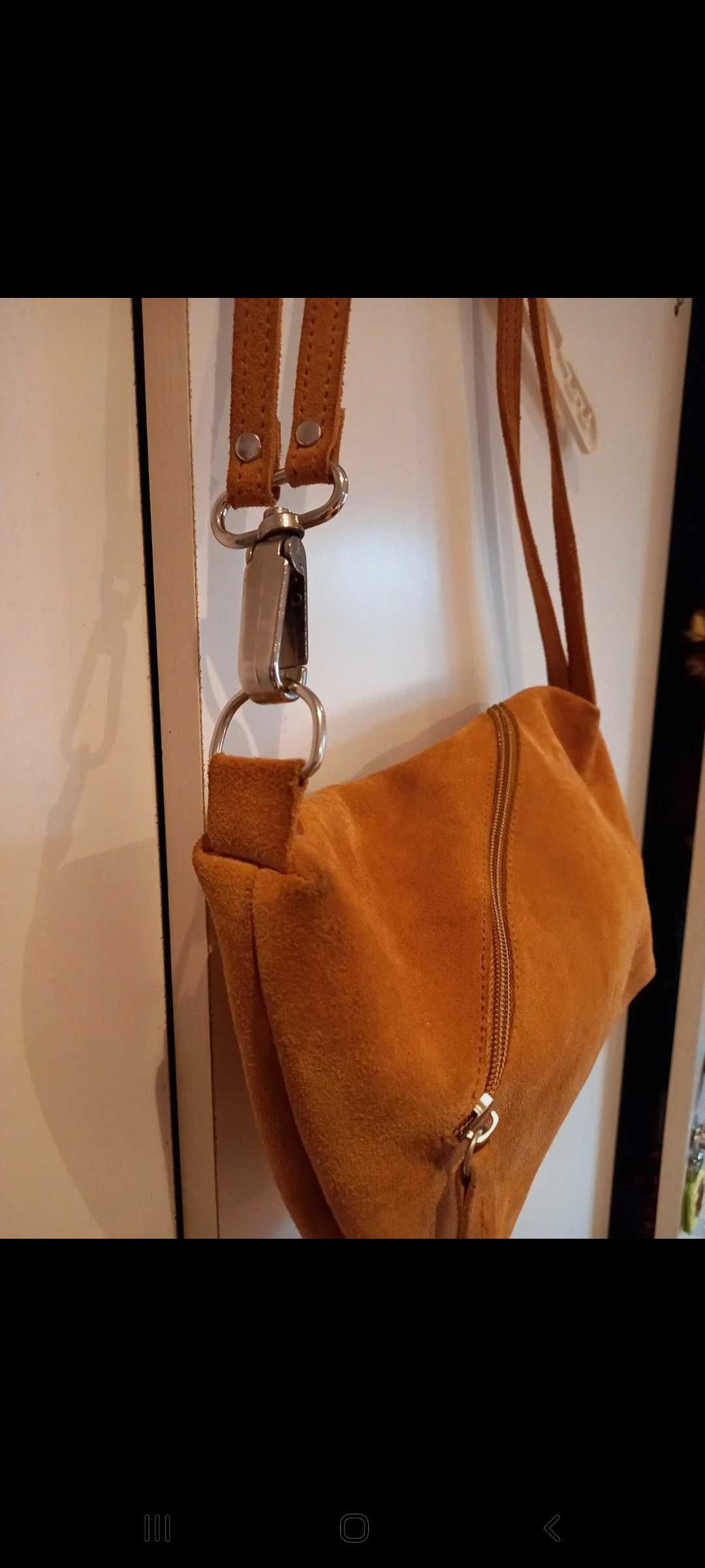 Mala pequena de ombro, em camurça, amarelo torrado - Springfield