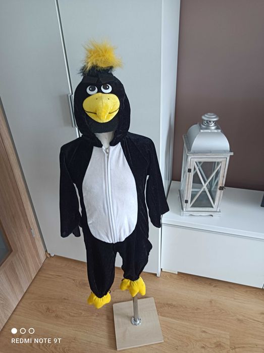 NOWY strój karnawałowy PINGWIN PINGWINA PTAK kostium 122/128 (78)