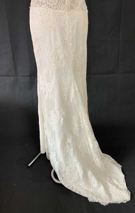 Nowa Suknia Ślubna Boho Glamour M 38 Koronka Syrenka Plecy Tren Piękna