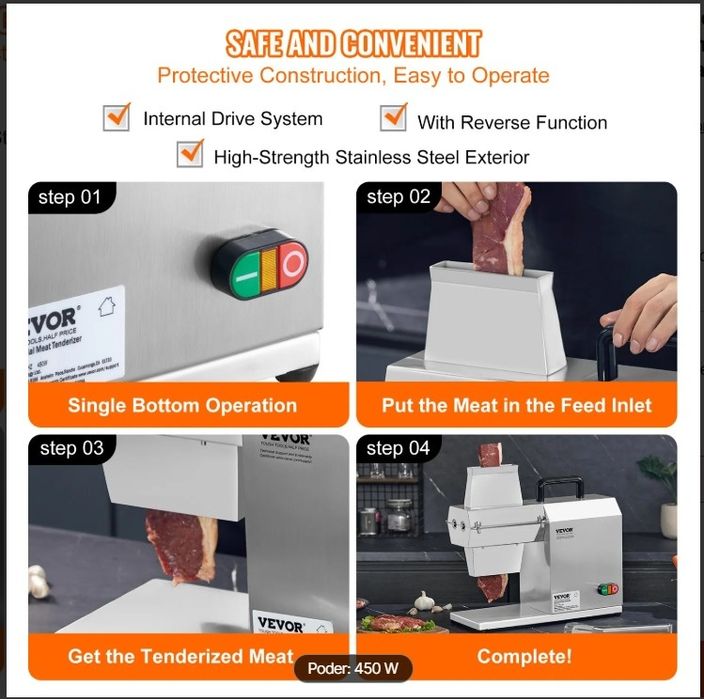 Amaciador de carne comercial
Commercial meat tenderizer