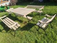 Ławki, krzesła, stół komplet ogrodowy drewno bukowe,sosnowe