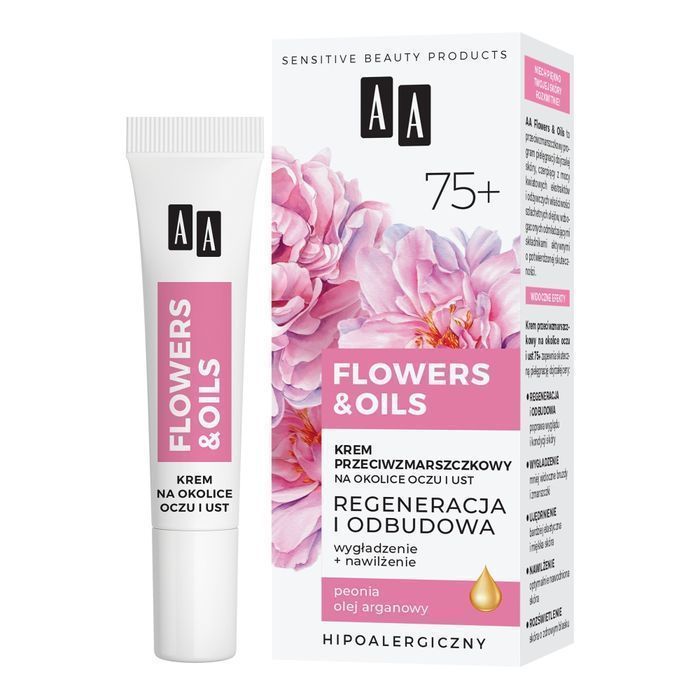 Krem Przeciwzmarszczkowy AA FlowersOils 75+ na Okolice Oczu i Ust 15ml