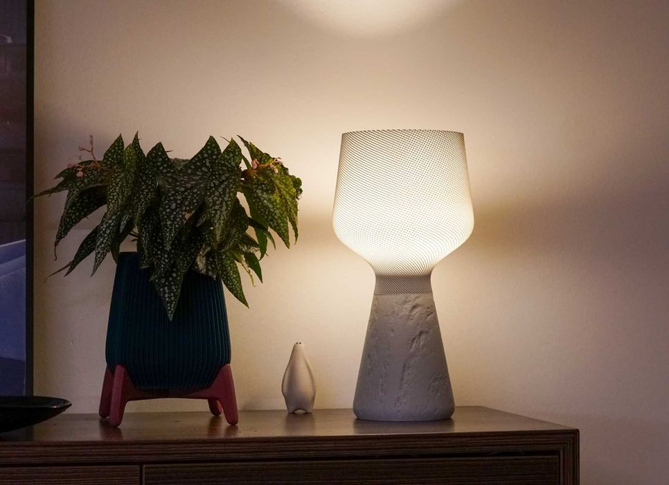 Lampa stołowa CALIZ M - szary kam./szary - polska produkcja